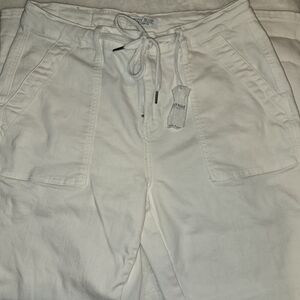 Judy Blue Off-White Zipper Pants